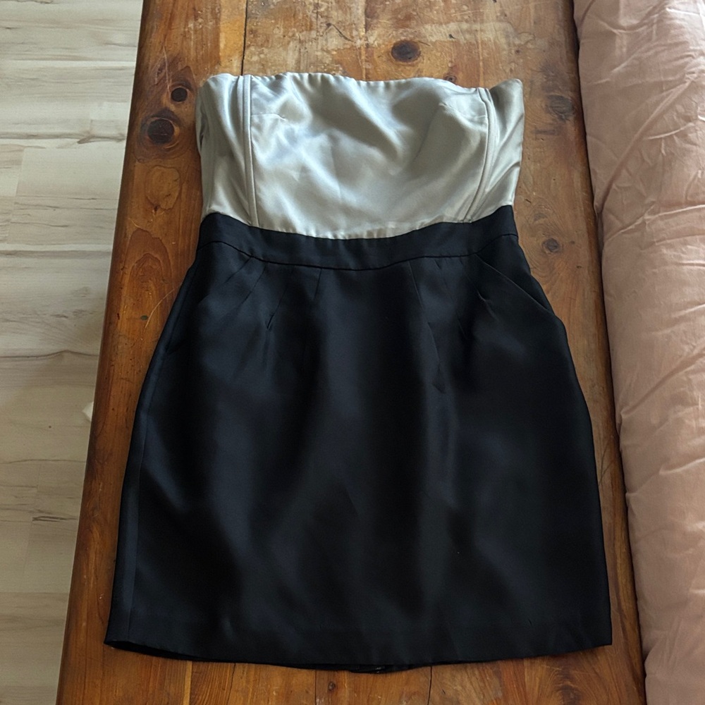 Banana Republic Strapless Dress in Black and Metallic